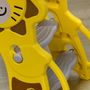 Voir la diapositive 5 : HOMCOM Toboggan enfant 18-36 mois - panier basket, ballon, pompe inclus - HDPE jaune gris