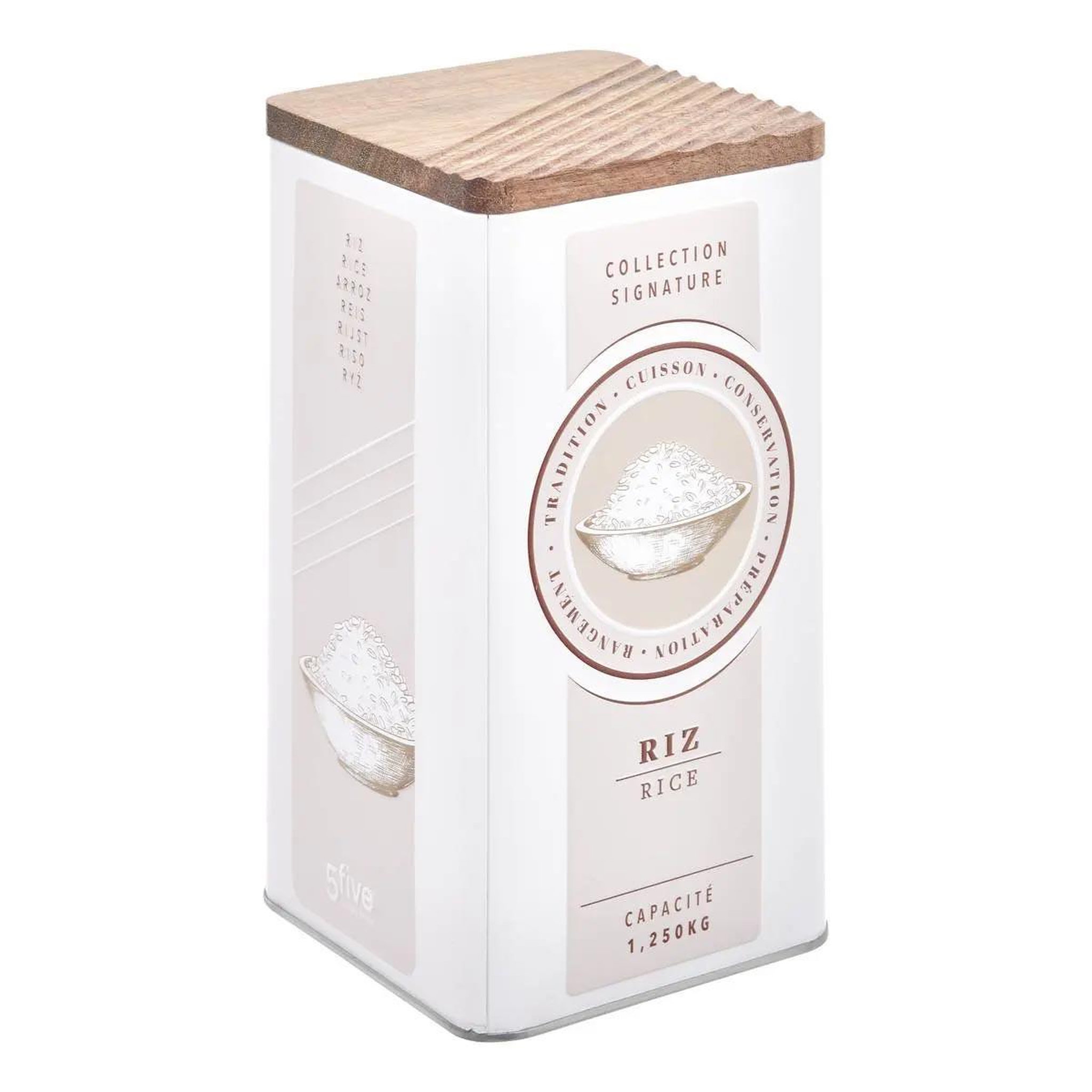 FIVE Boîte à riz en métal  signature  1,6l crème