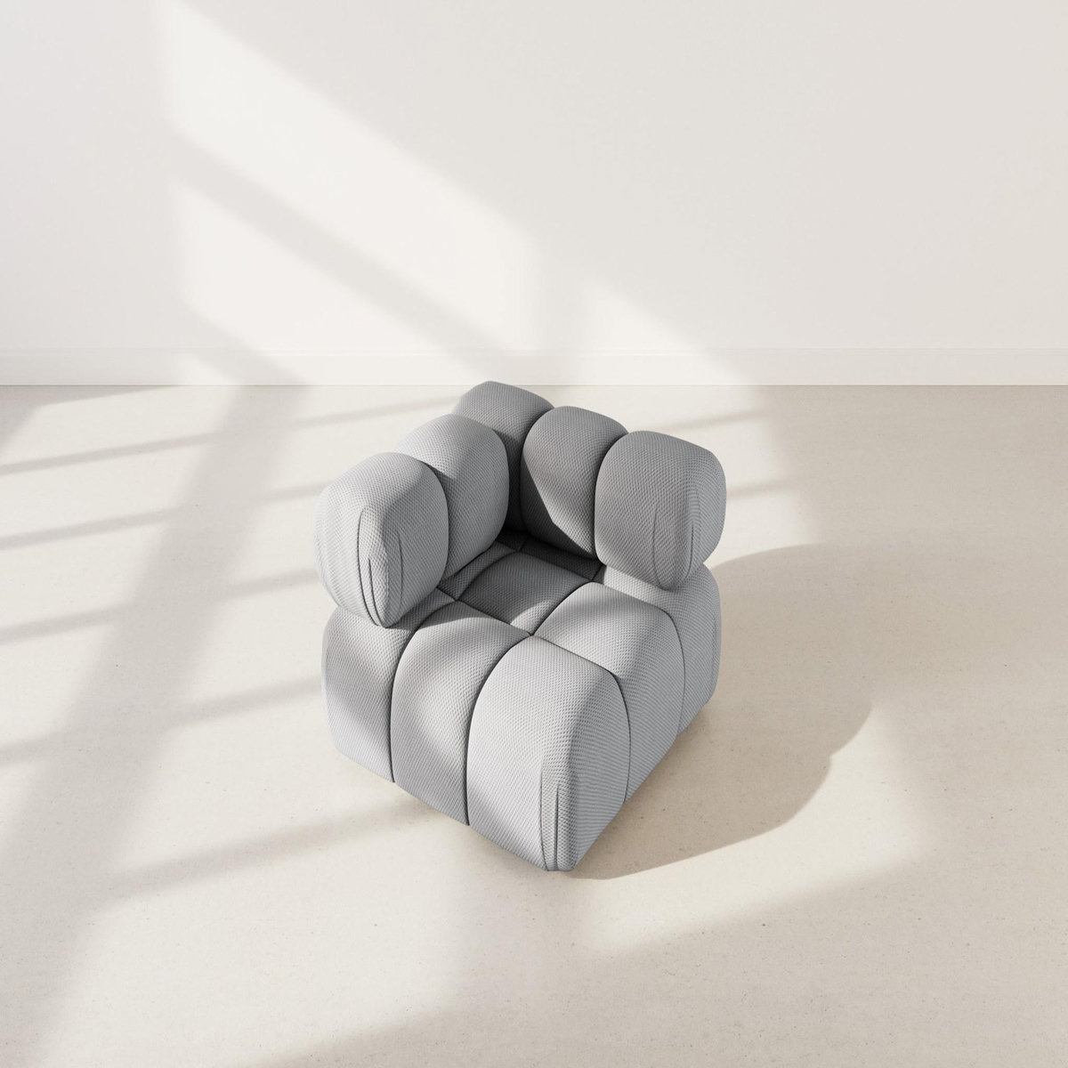 LISA DESIGN Ruby - module d'assise d'angle gauche en velours texturé