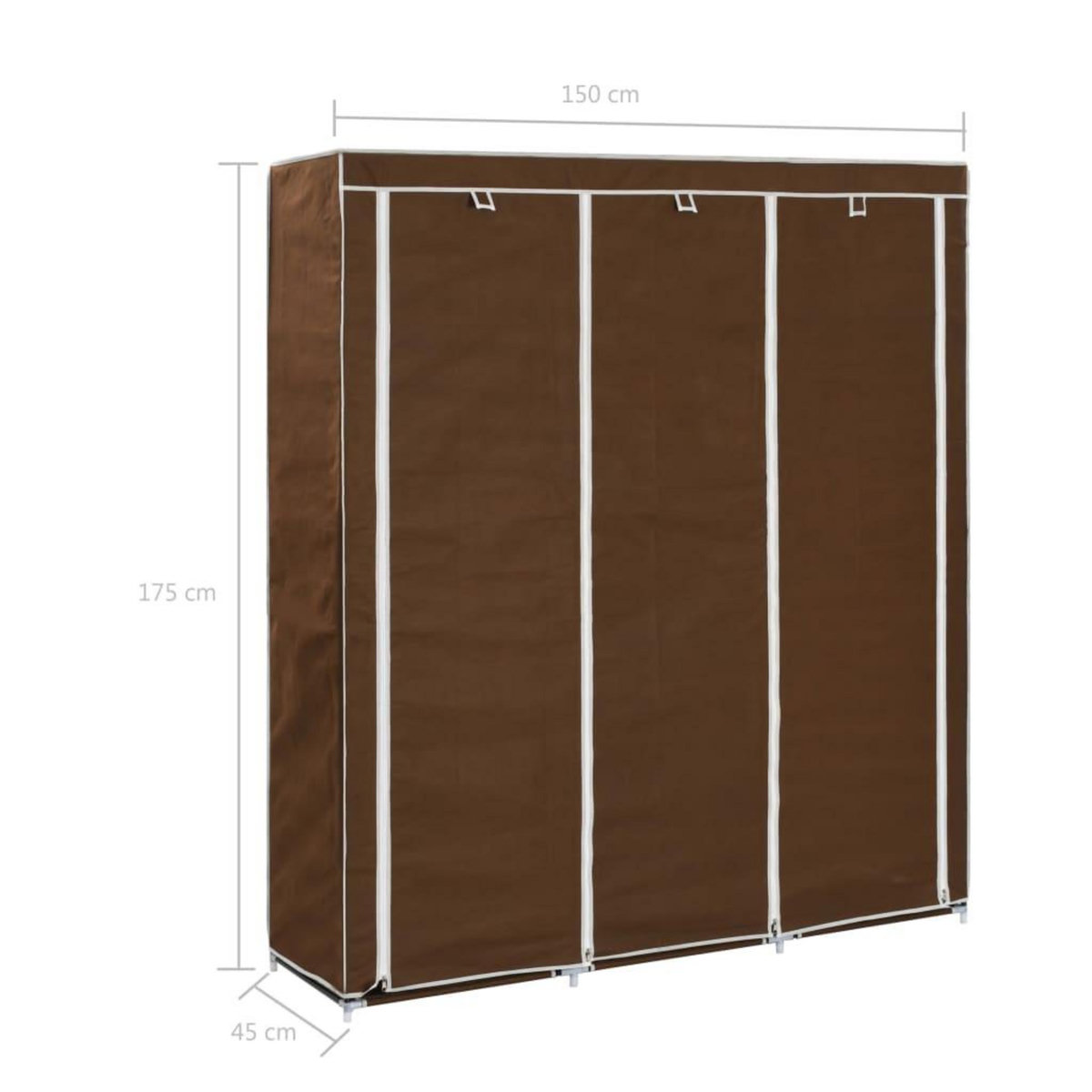VIDAXL Armoire avec compartiments et barres Marron 150x45x175 cm Tissu