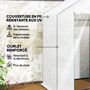 Voir la diapositive 5 : OUTSUNNY Serre de jardin 4 tablettes dim. 1,43L x 0,74l x 1,9H m porte déroulante fenêtre acier PE haute densité blanc