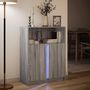 Voir la diapositive 5 : VIDAXL Buffet avec LED sonoma gris 77x34x100 cm bois d'ingenierie