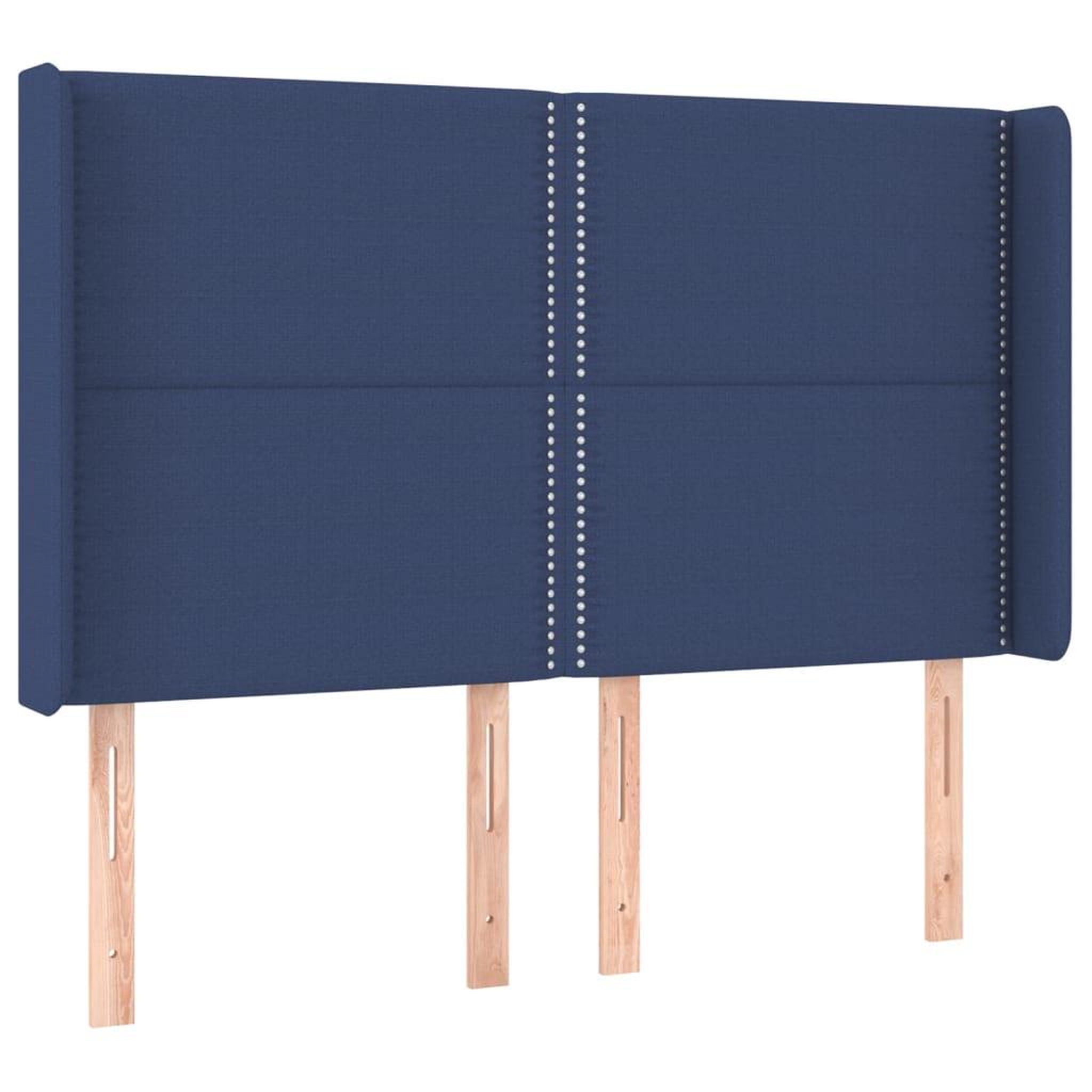 Voir la diapositive 2 : VIDAXL Tete de lit avec oreilles Bleu 147x16x118/128 cm Tissu