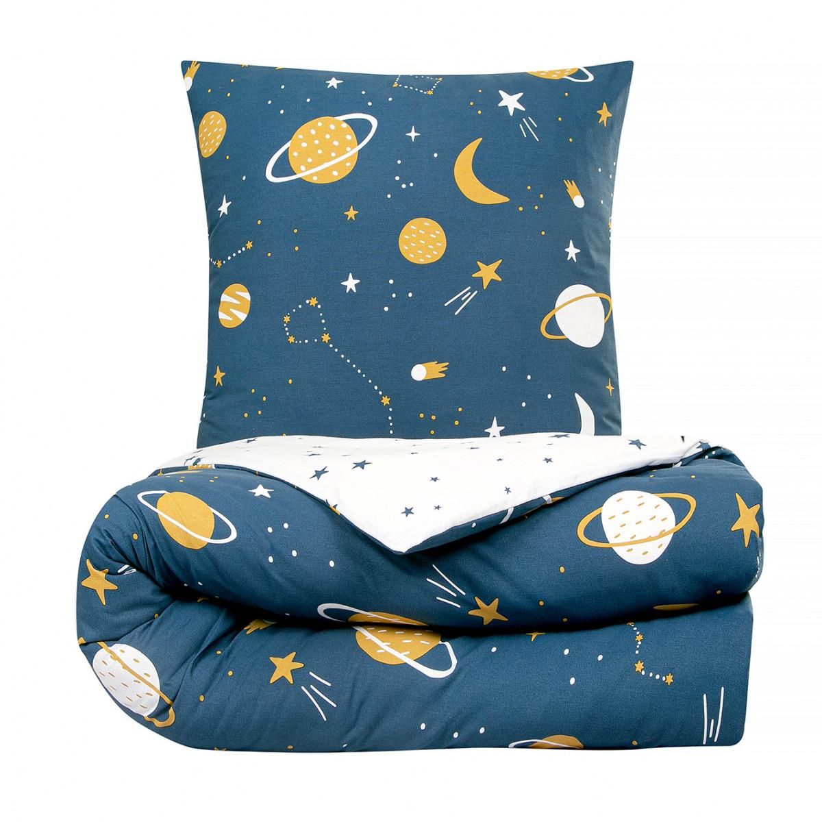 FUTURE HOME Parure de lit enfant astronaute réversible 140x200cm