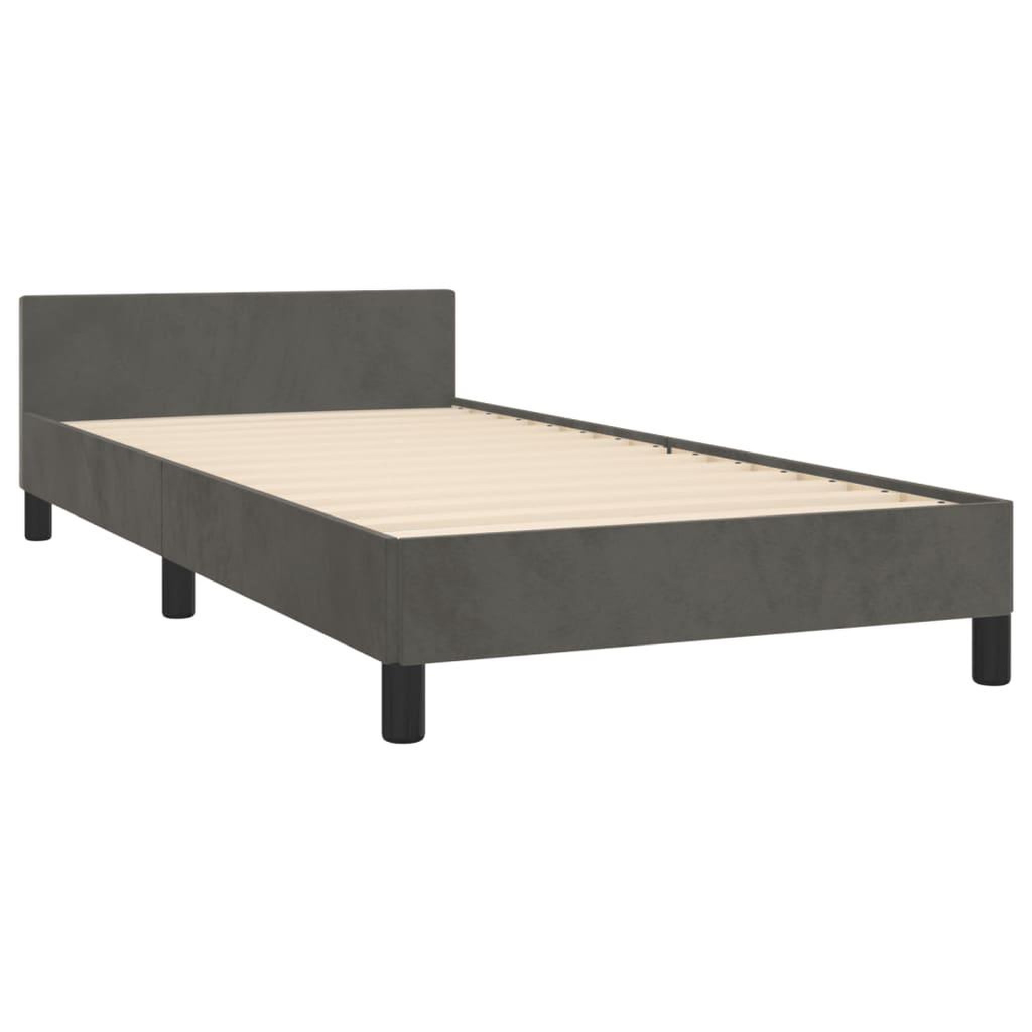 Voir la diapositive 5 : VIDAXL Cadre de lit sans matelas gris fonce 80x200 cm velours
