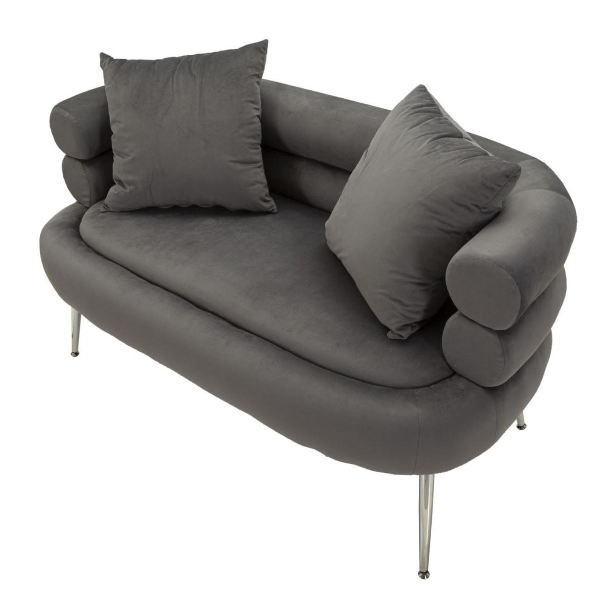 Voir la diapositive 4 : Paris Prix Canapé 2 places imitation fourrure  soffy+  133cm gris