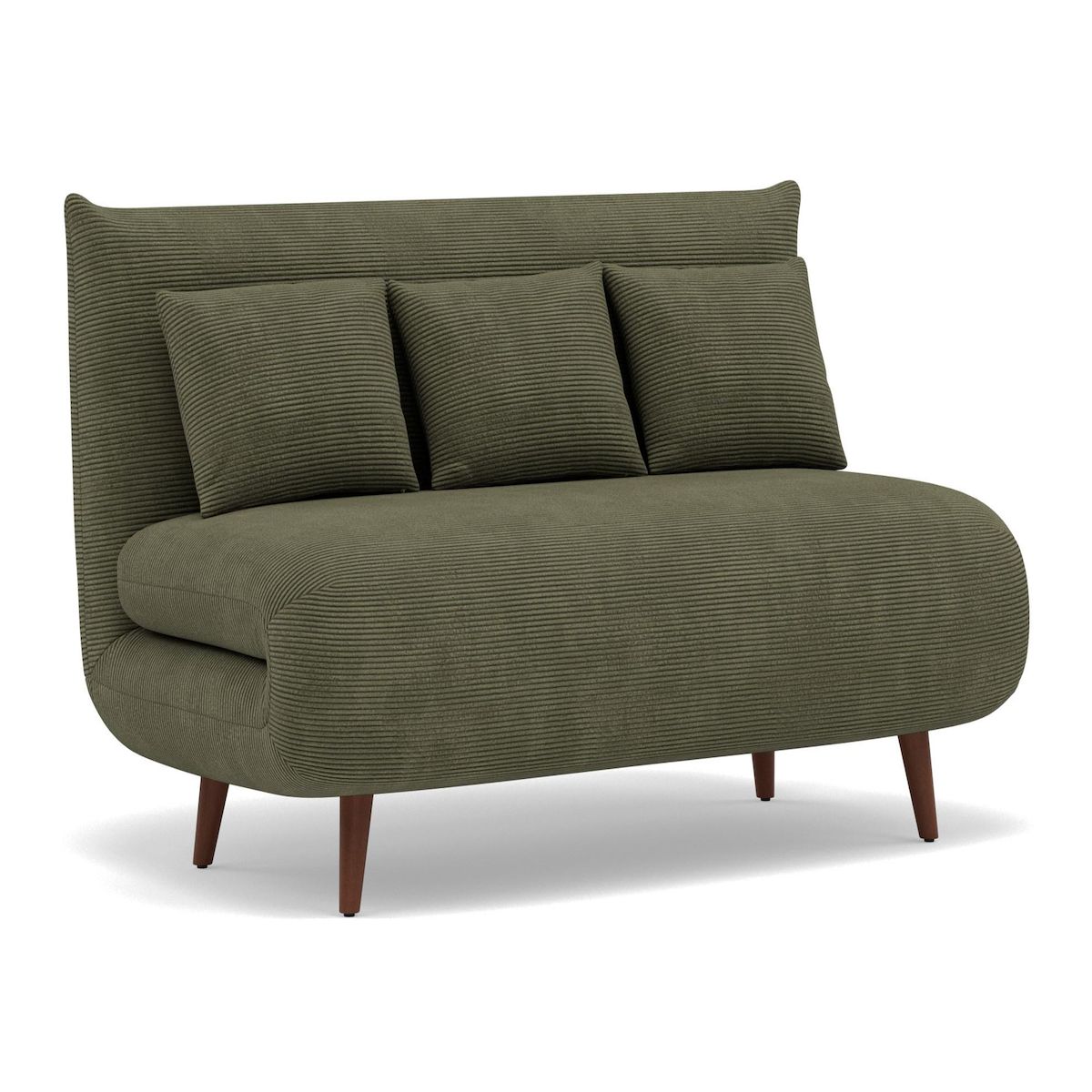 BEST MOBILIER Lumi - banquette convertible clic-clac 2 places en velours côtelé