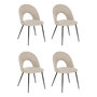 Voir la diapositive 1 : ATMOSPHERA Lot de 4 Chaises en Tissu  Raven  81cm Beige