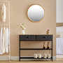 Voir la diapositive 4 : FIVE Console 2 Tiroirs  Tissa  100cm Gris Foncé