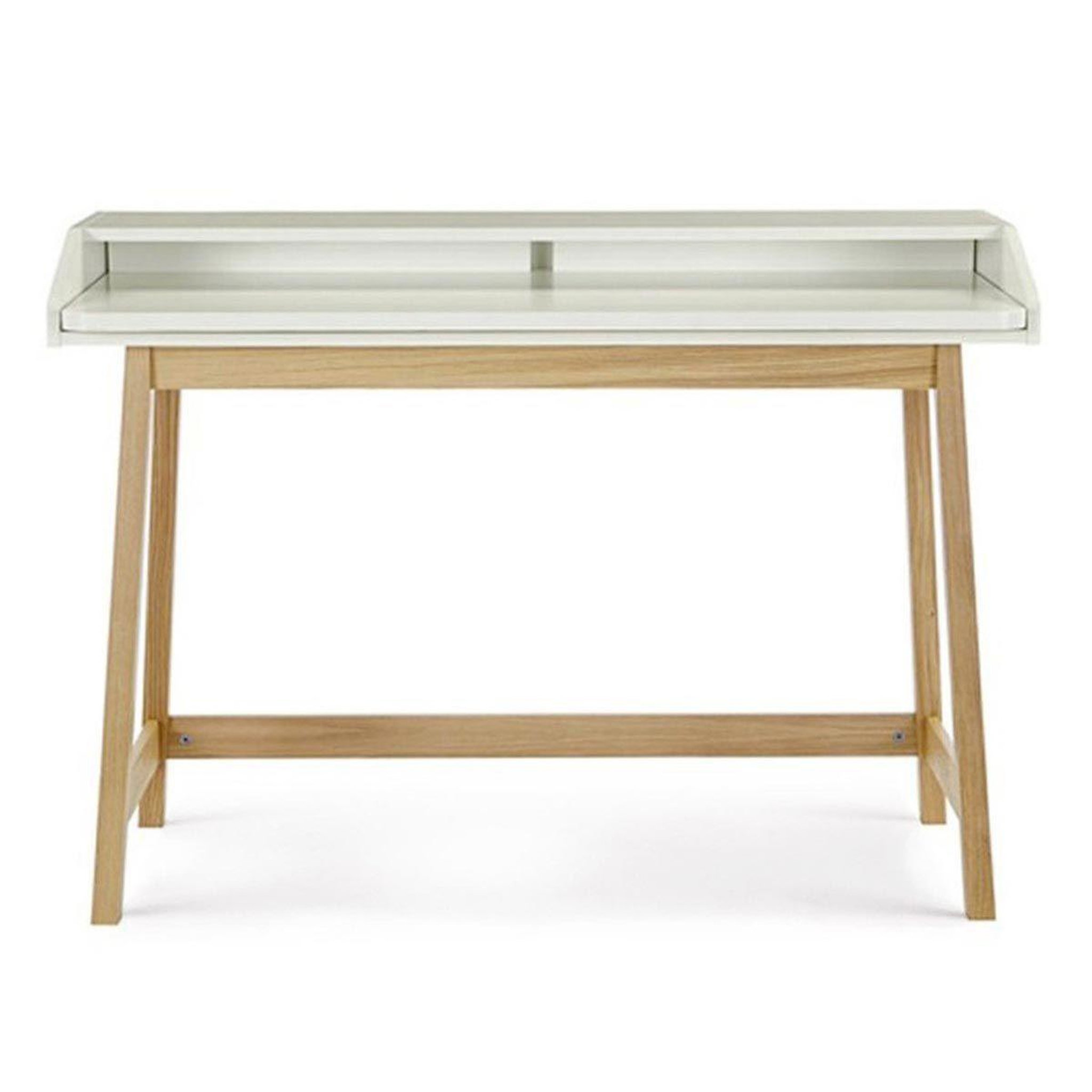 Paris Prix Bureau design avec plateau coulissant  st james  116cm chêne & blanc