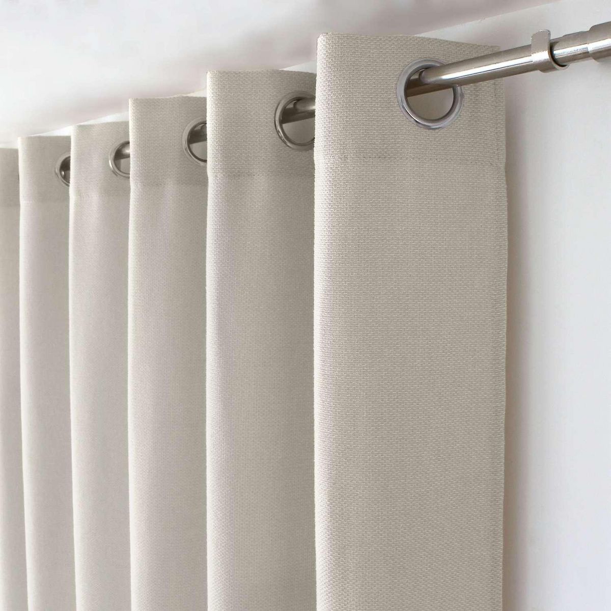 TOILINUX Rideau aspect chenillé - 140 x 240 cm - Ecru