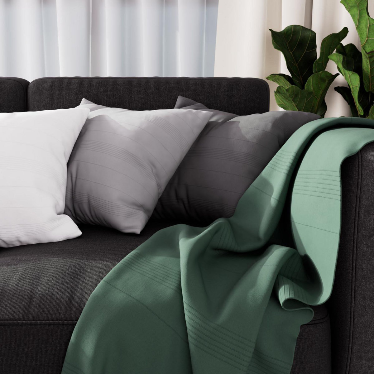 SOLEIL D'OCRE Jeté de lit, canapé, plaid ADELE par Soleil d'ocre