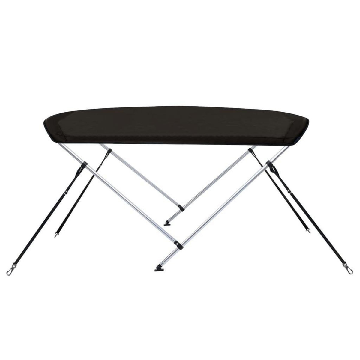VIDAXL Auvent bimini a 2 arceaux noir 180x130x110 cm