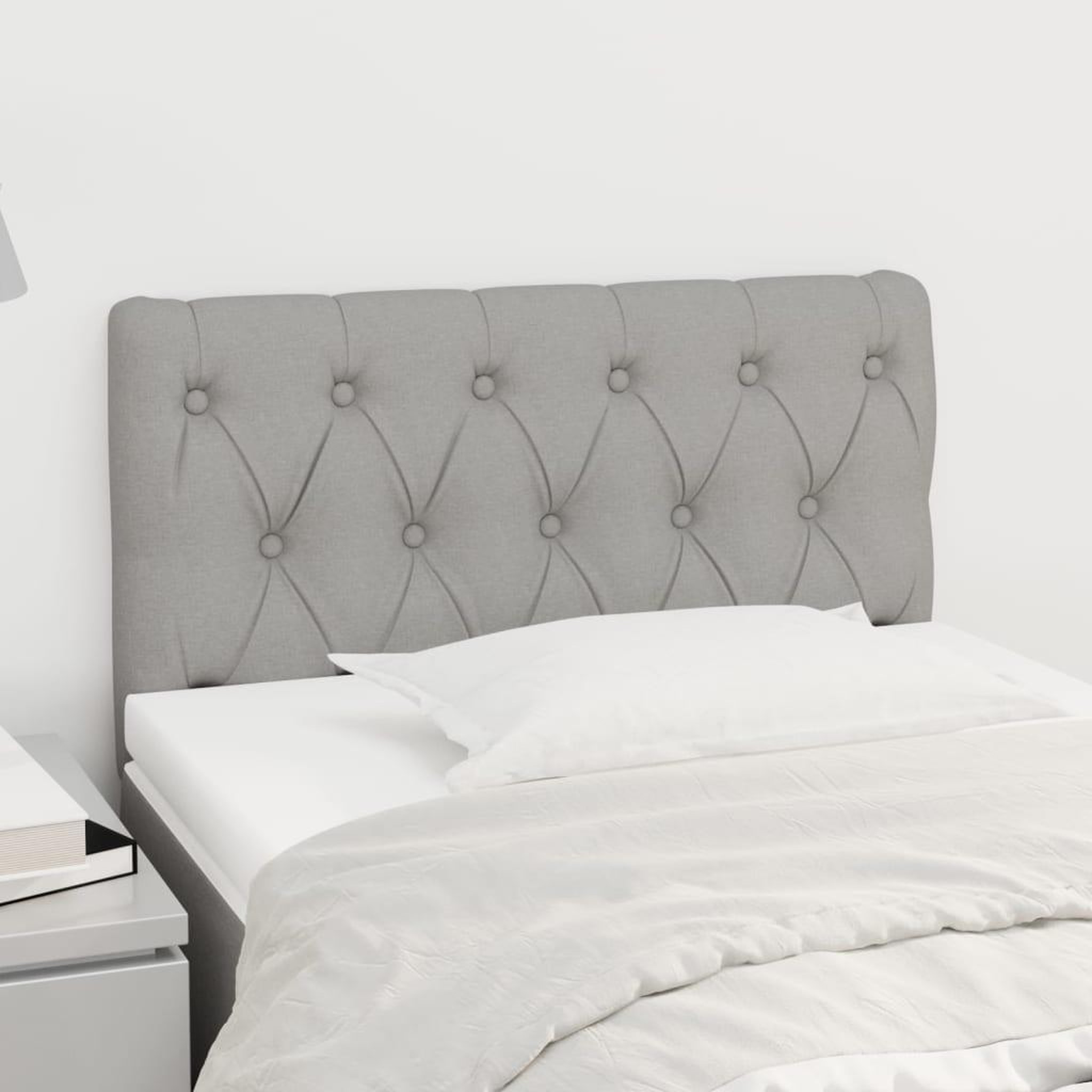 Voir la diapositive 1 : VIDAXL Tete de lit Gris clair 80x7x78/88 cm Tissu