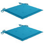 Voir la diapositive 5 : VIDAXL Chaise a bascule avec coussin bleu Bois de teck solide