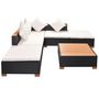 Voir la diapositive 3 : VIDAXL Salon de jardin 6 pcs avec coussins resine tressee noir