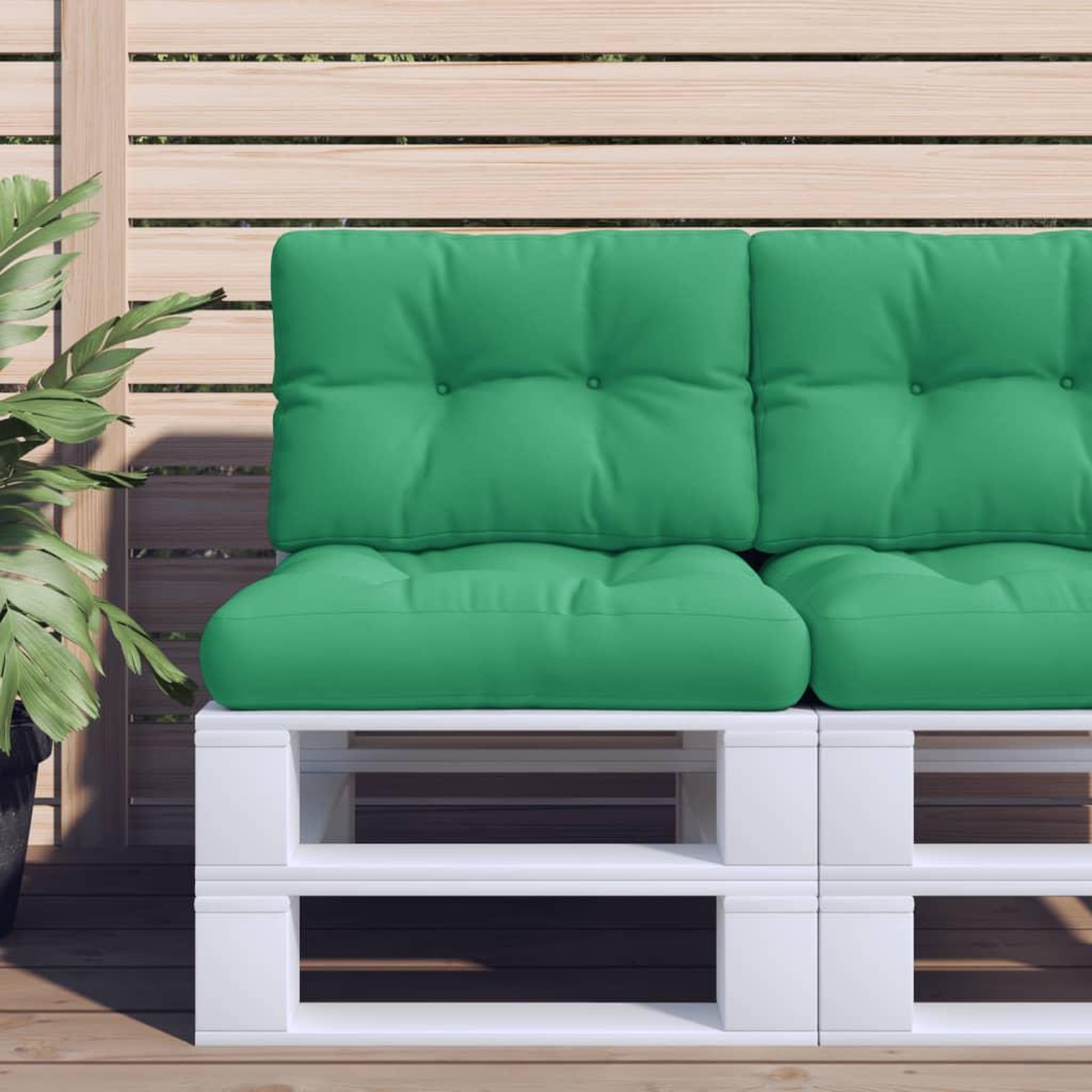 VIDAXL Coussins de palette lot de 2 vert tissu