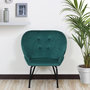 Voir la diapositive 4 : Paris Prix Fauteuil Design en Velours  Giovanni  86cm Vert