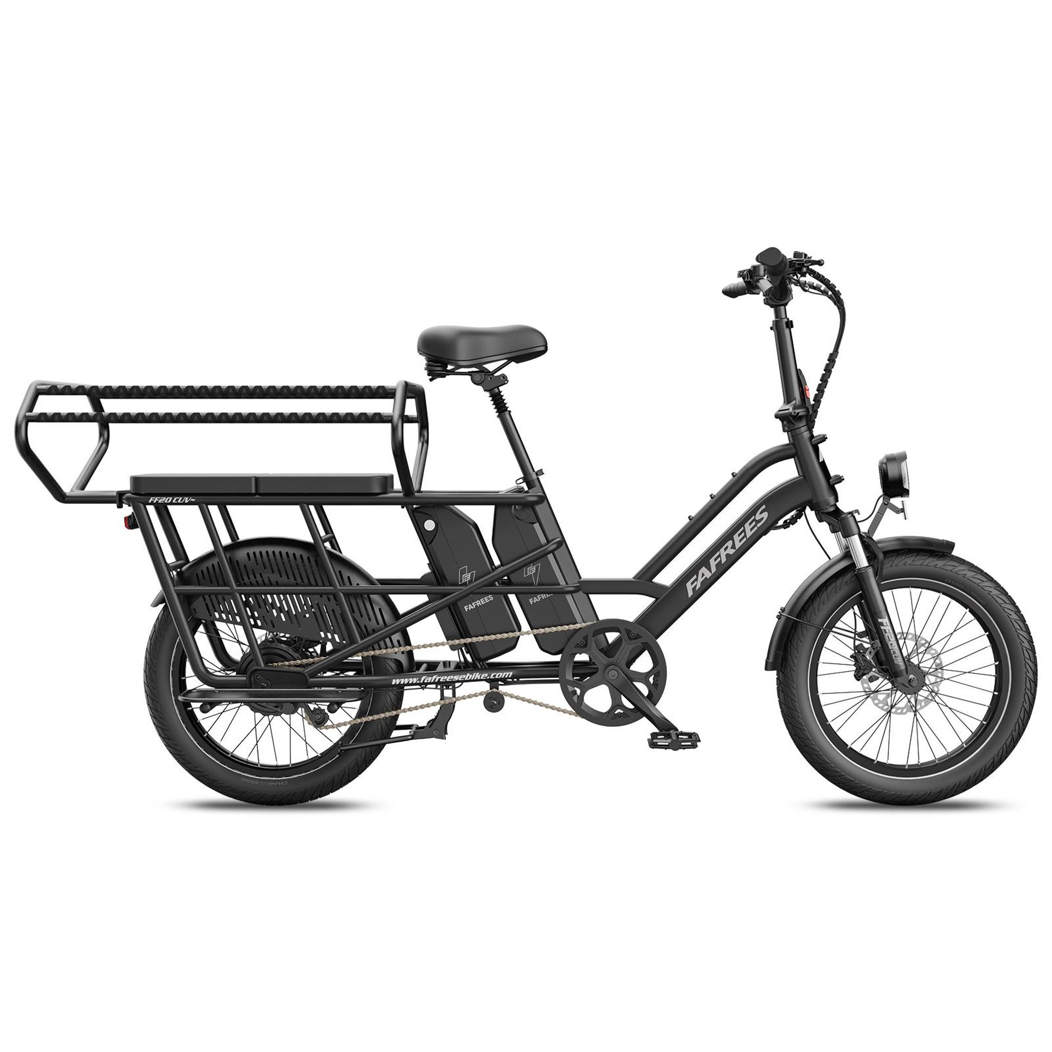 FAFREES Vélo cargo électrique familial fafrees ff20 cuv. Coloris disponibles : Gris, Noir, Bleu, Vert