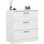 Voir la diapositive 4 : PARISOT Commode DREAM 3 tiroirs - Panneau de particules - Décor blanc - L79.7 x H87.8 x P43.8 cm