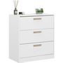 Voir la diapositive 4 : PARISOT Commode DREAM 3 tiroirs - Panneau de particules - Décor blanc - L79.7 x H87.8 x P43.8 cm