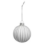 ATMOSPHERA Boule de Noël Effet Strié  Souffle Polaire  7cm Blanc