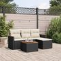 Voir la diapositive 1 : VIDAXL Salon de jardin 5 pcs avec coussins noir resine tressee