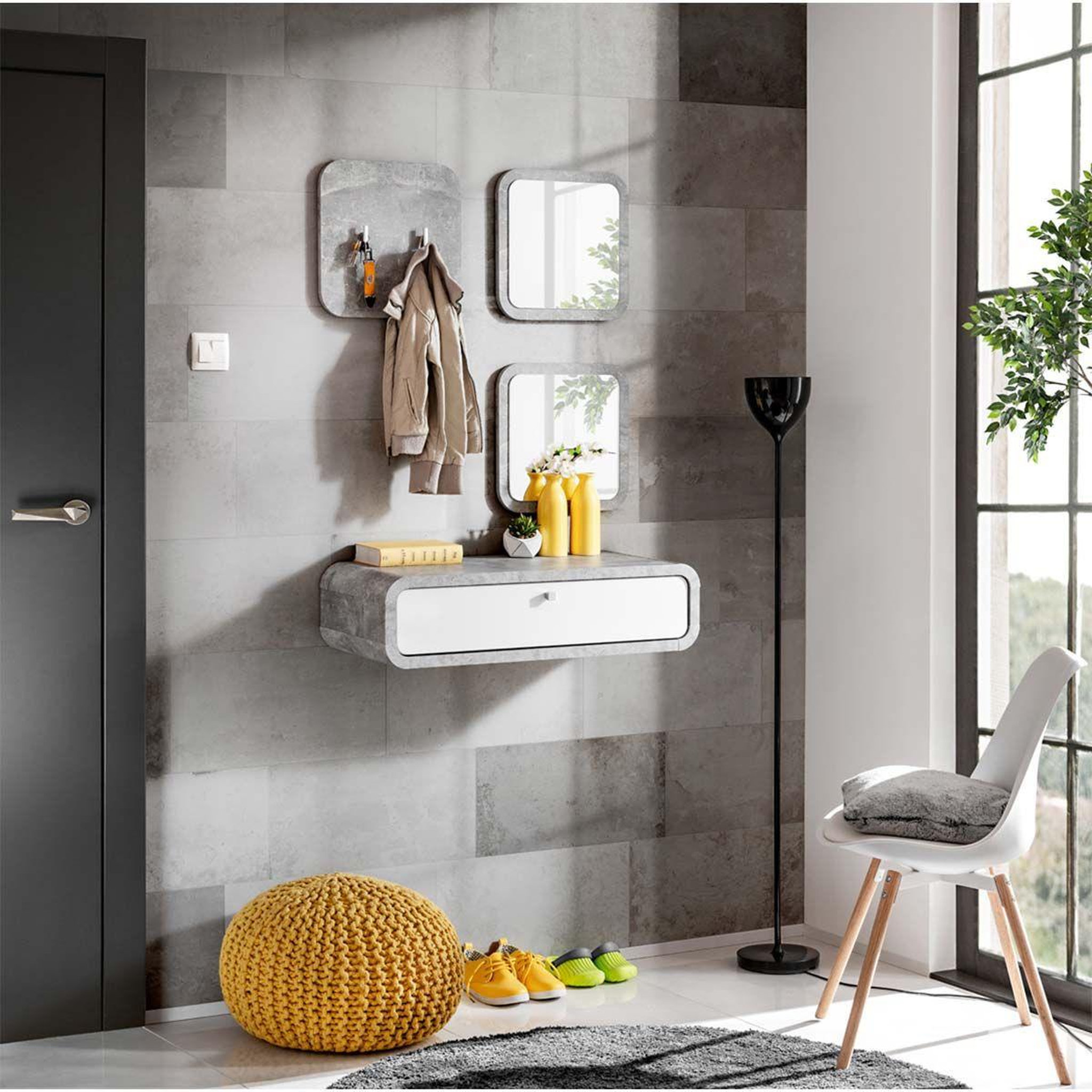 Paris Prix Ensemble Dressing Design  Wally II  110cm Argent