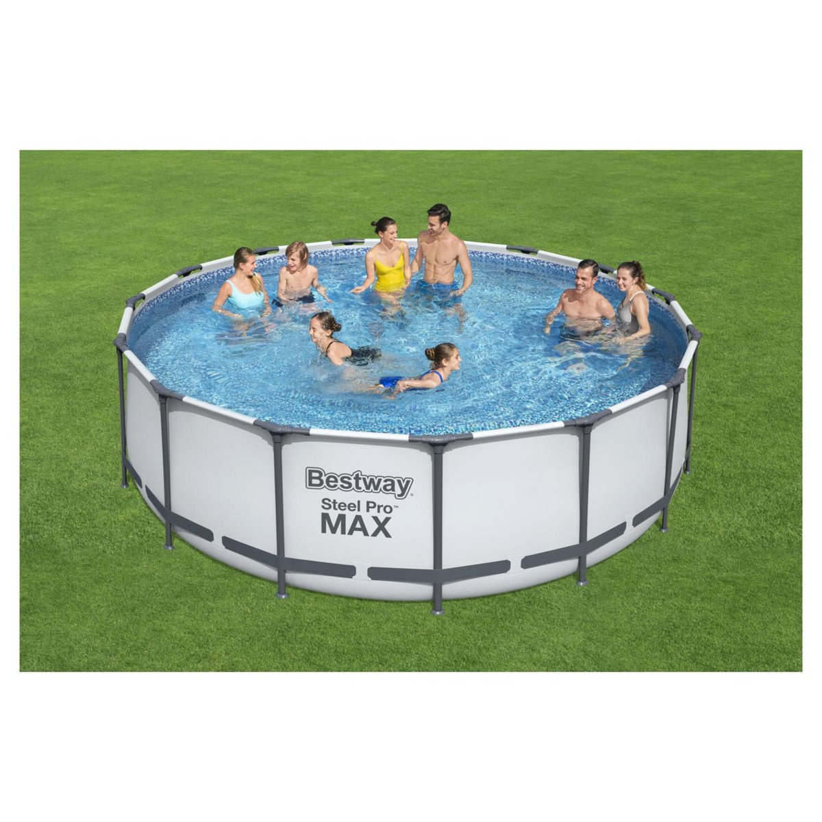 BESTWAY Piscine tubulaire ronde - 457x122cm - STEEL PRO MAX™