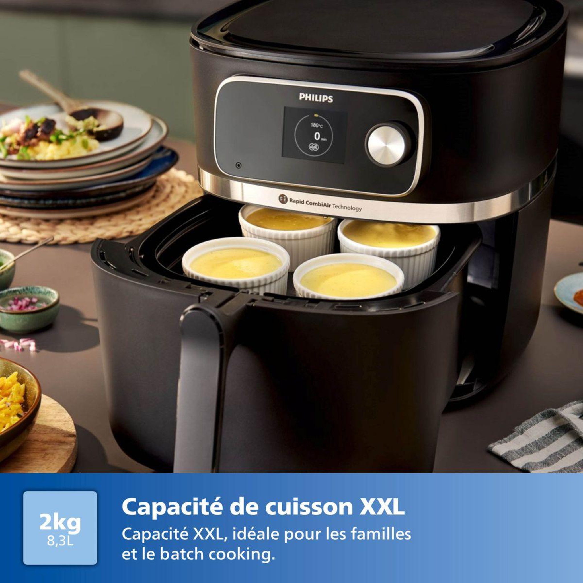 Voir la diapositive 4 : Philips Airfryer HD9880/90 friteuse sans huile connectée Noir, Série 5000 8.3L