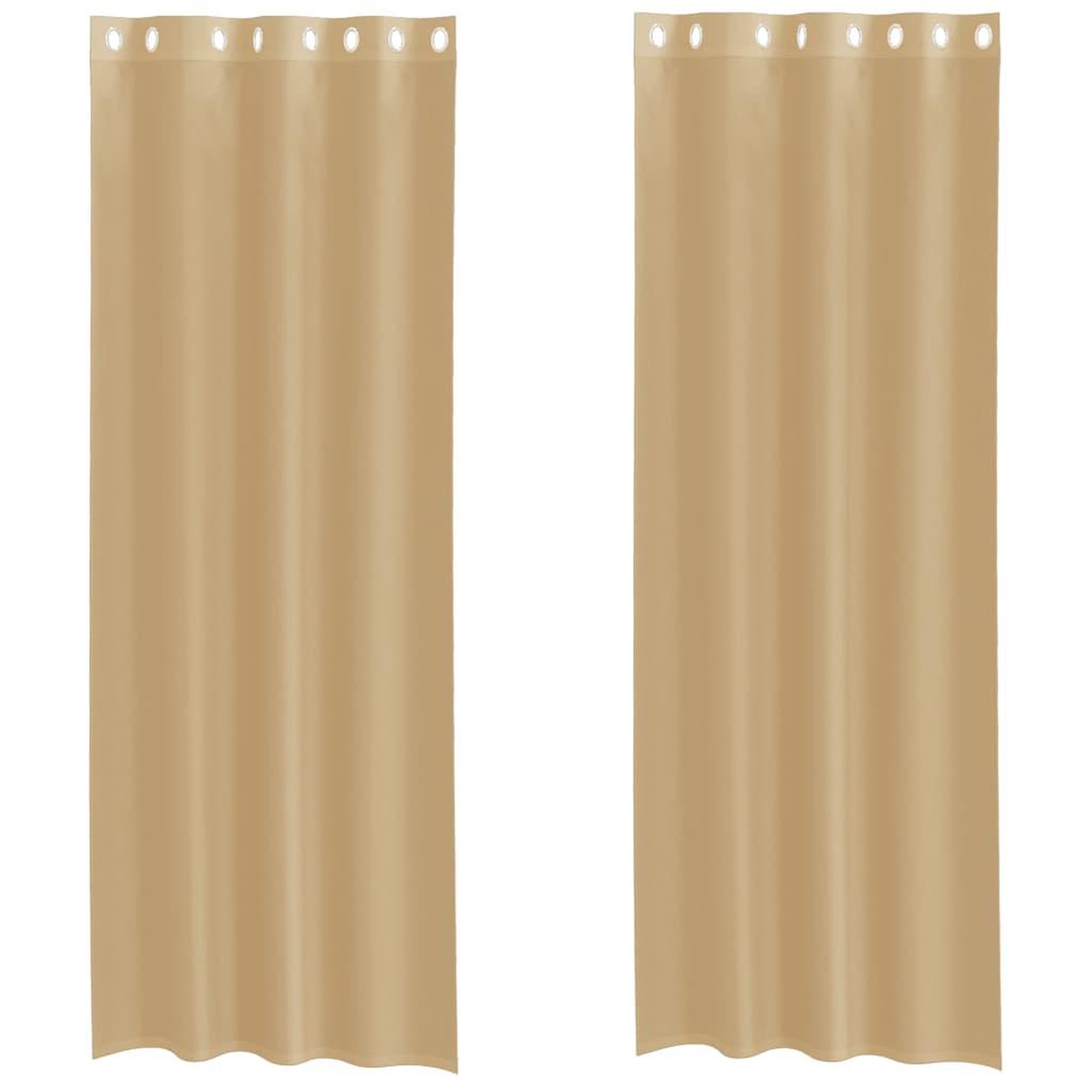 Voir la diapositive 2 : VIDAXL Rideaux en voile avec œillets 2 pcs sable