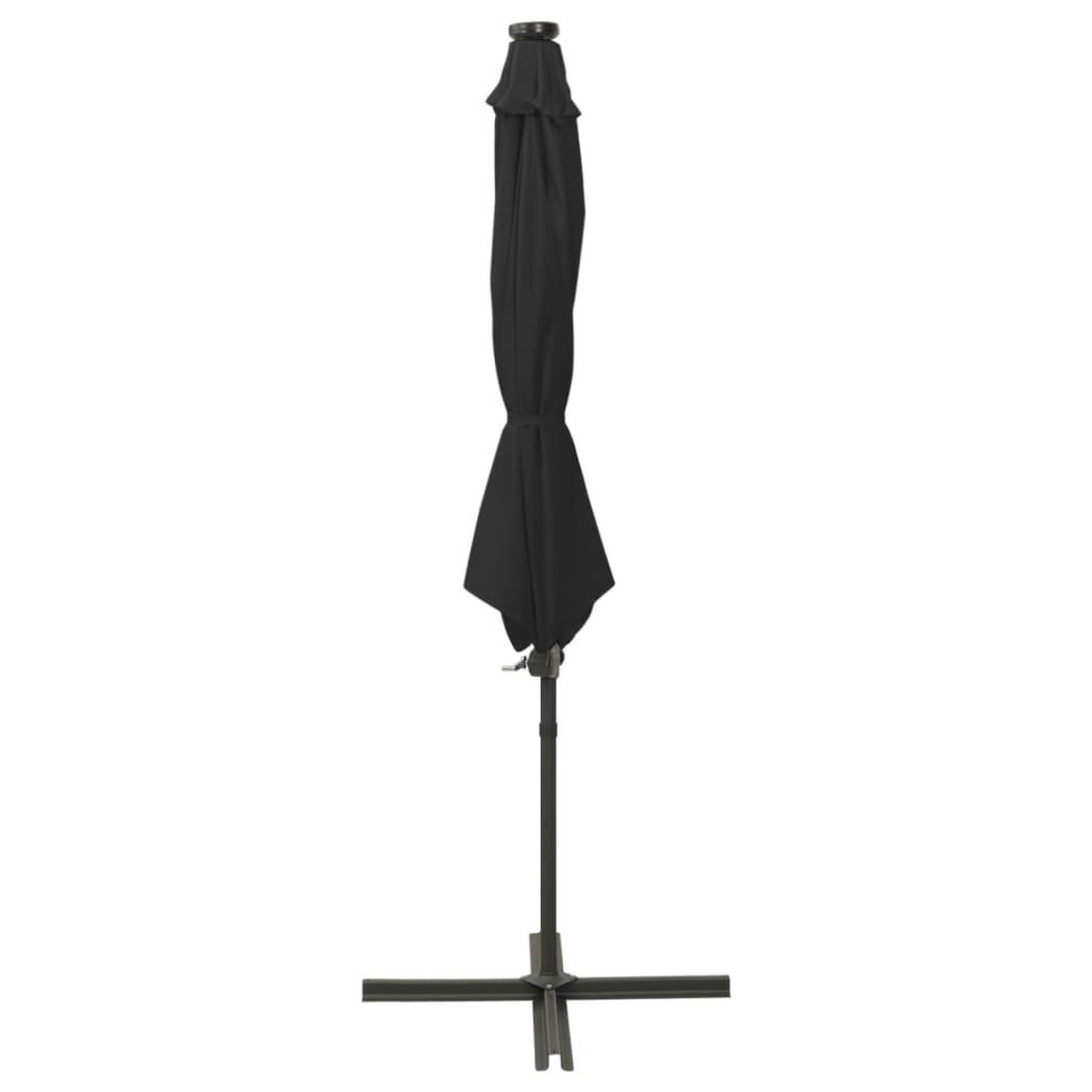 Voir la diapositive 2 : VIDAXL Parasol de jardin en porte-a-faux et mat et lumieres LED noir
