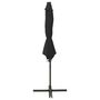 Voir la diapositive 2 : VIDAXL Parasol de jardin en porte-a-faux et mat et lumieres LED noir