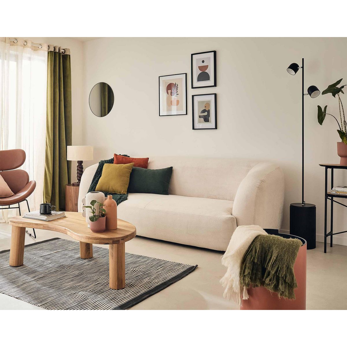 LISA DESIGN Ernee - canapé 3 places - en velours