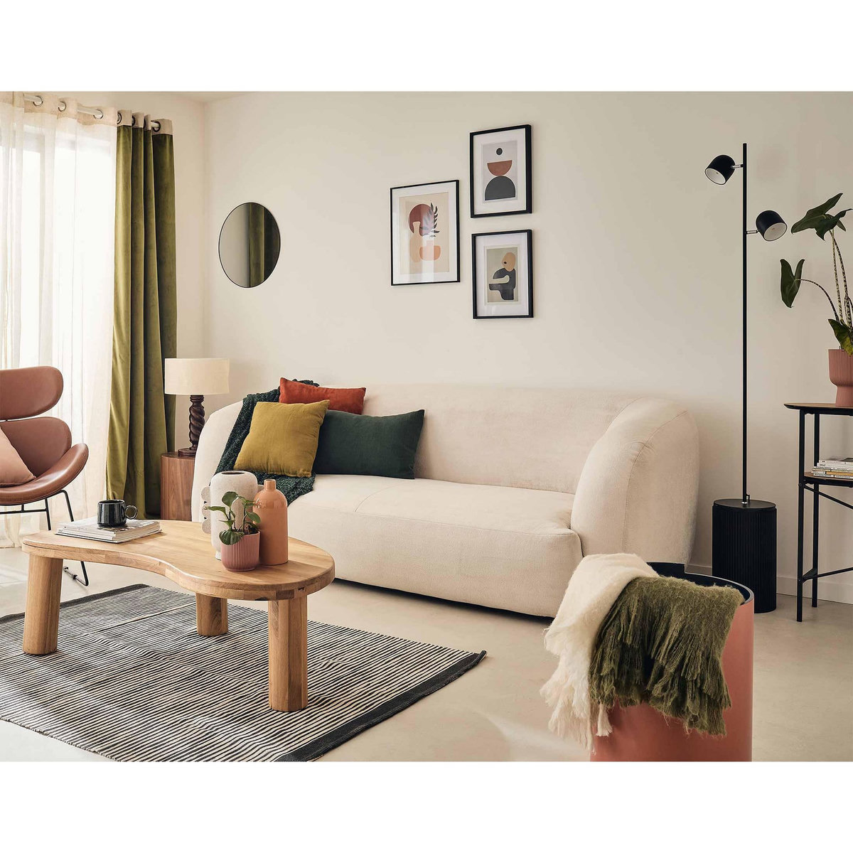 LISA DESIGN Ernee - canapé 3 places - en velours