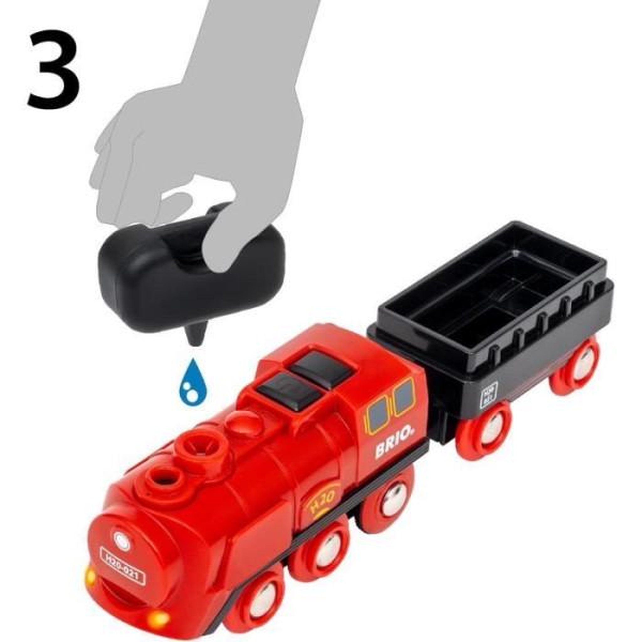 Voir la diapositive 6 : RAVENSBURGER Circuit locomotive a piles a vapeur - brio world - 36017 - circuit en bois - rouge