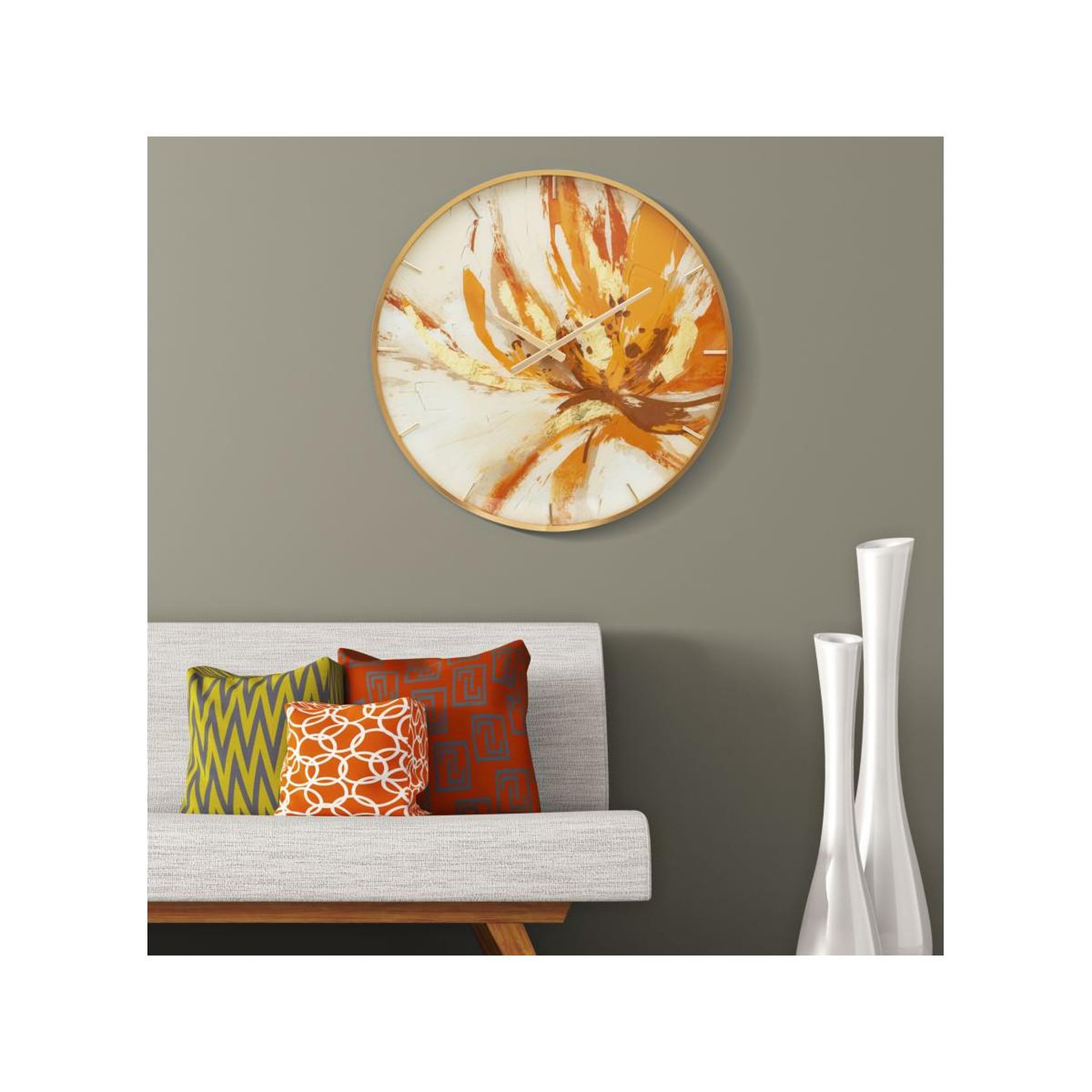 Voir la diapositive 5 : Paris Prix Horloge murale en verre  toply  60cm multicolore