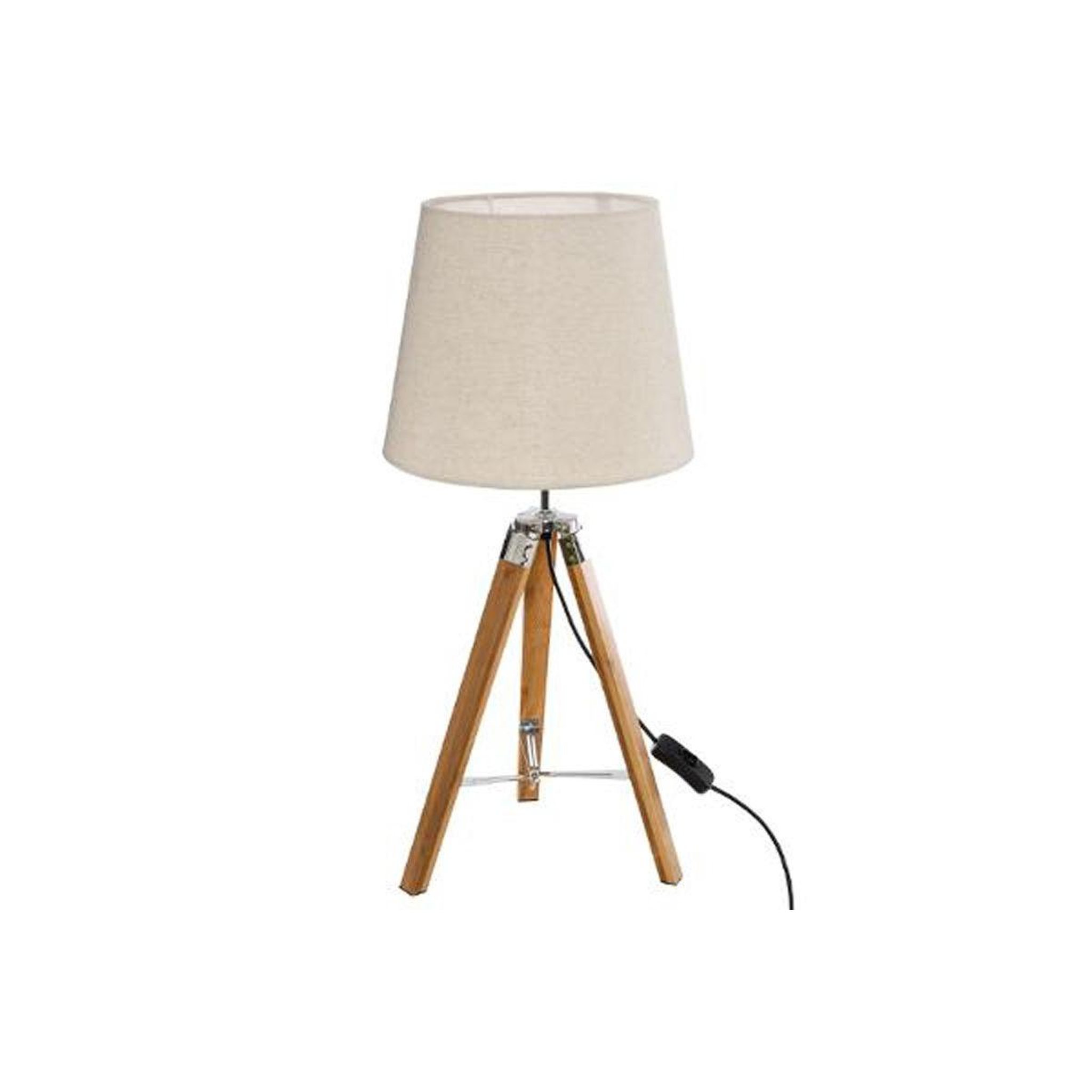 Voir la diapositive 1 : ATMOSPHERA Lampe à poser trépied en bois  runo  58cm naturel
