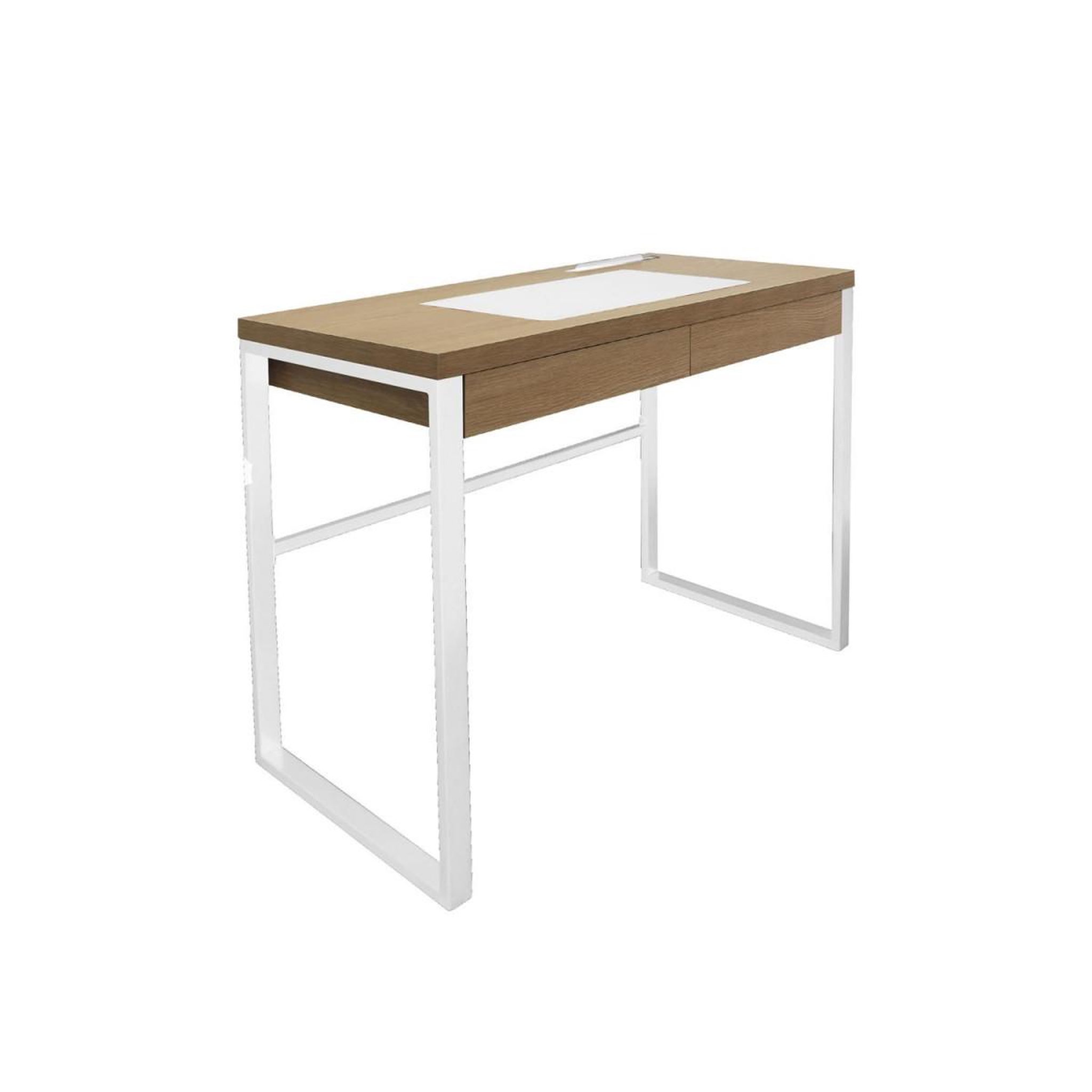 Voir la diapositive 2 : The Home Deco Factory Bureau design 1 tiroir  porqa  100cm naturel & blanc
