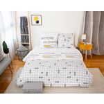 Home collection Parure housse de couette 100% microfibre 72gsm loading. Coloris disponibles : Noir