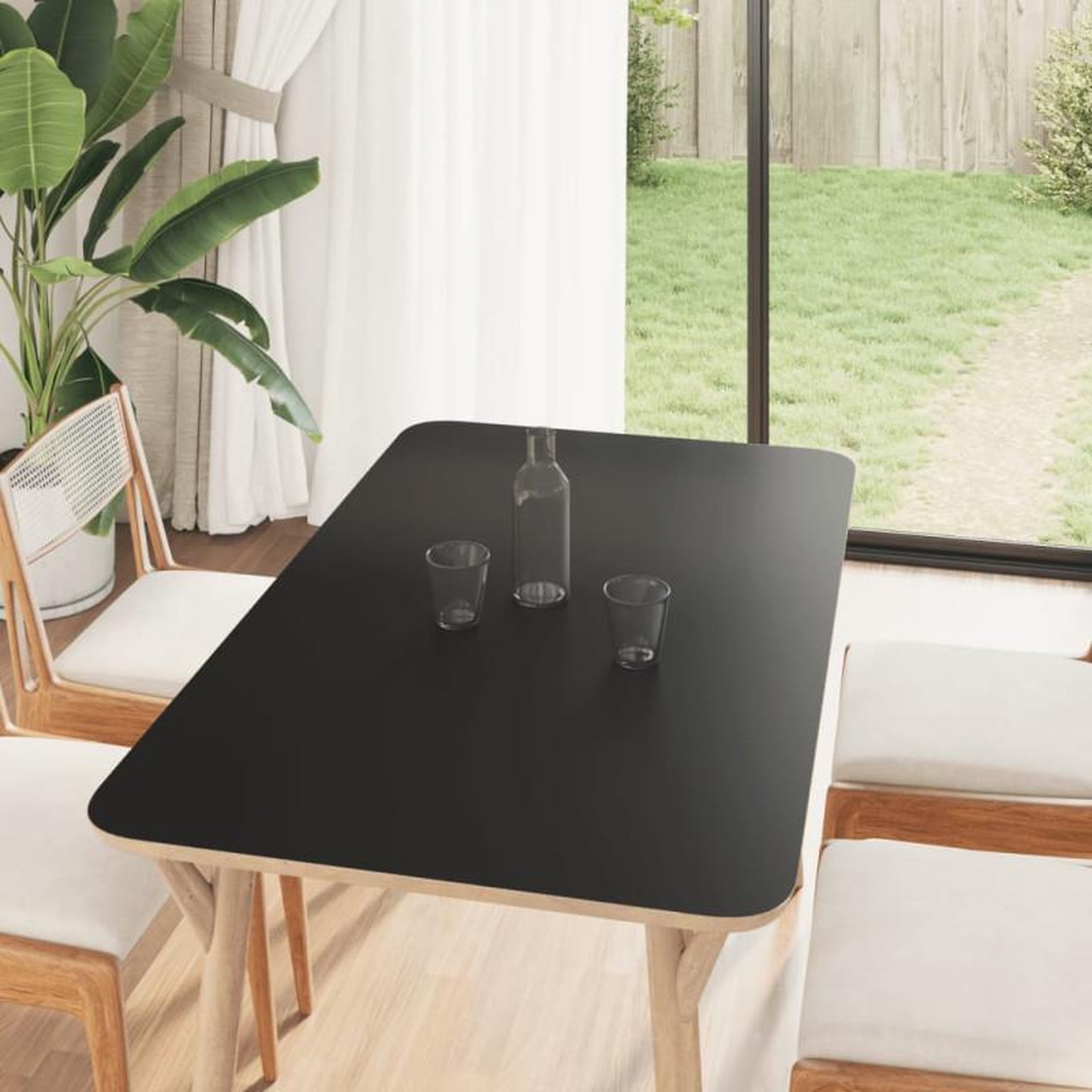 VIDAXL Autocollants auto adhésifs pour meuble noir mat 90x500 cm PVC