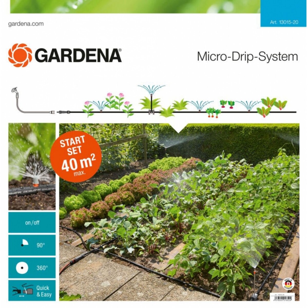 Gardena Kit d'initiation Micro-Drip System pour potagers et massifs