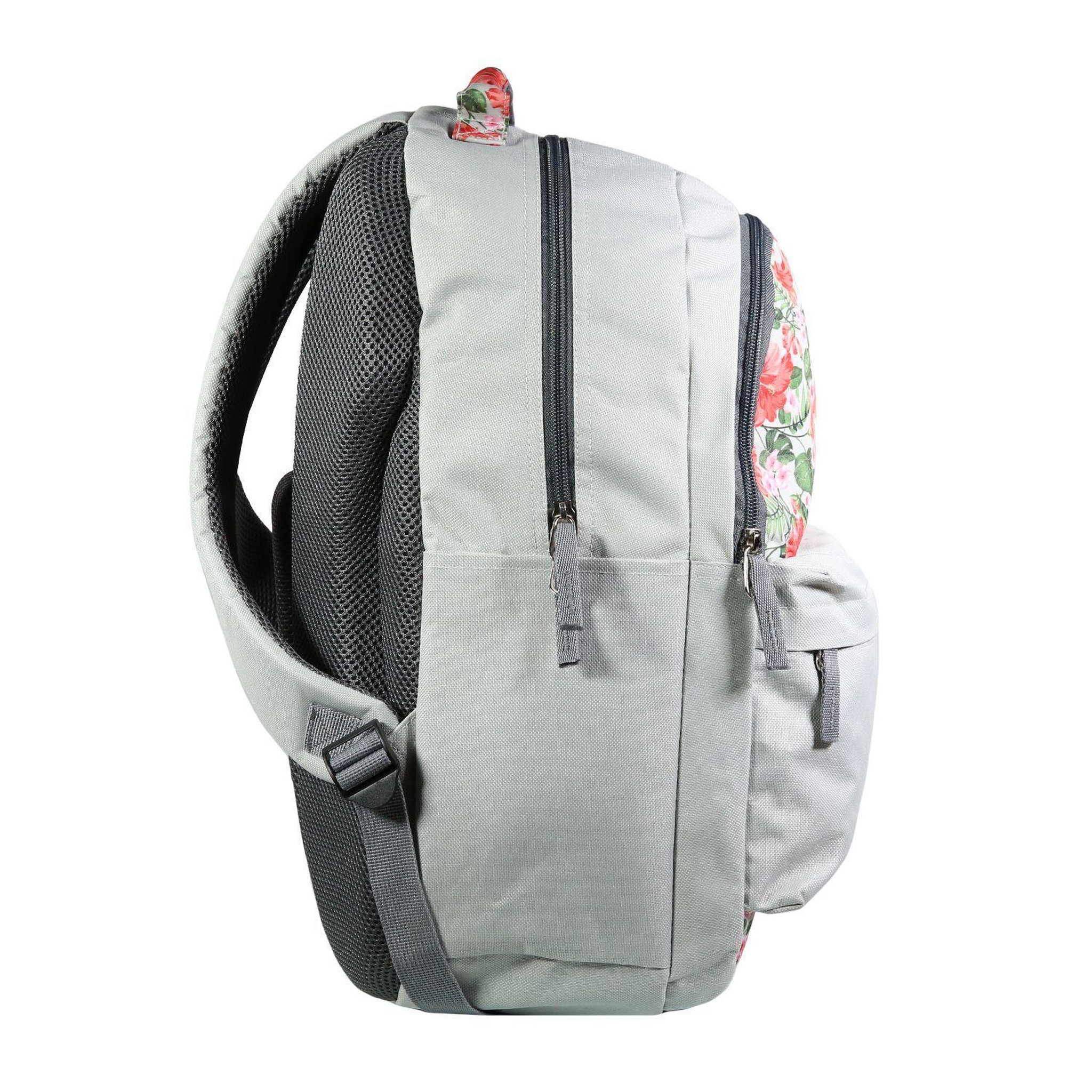 Voir la diapositive 3 : Bagtrotter BAGTROTTER Sac à dos 2 compartiments Offshore Gris Fleurs