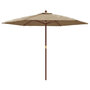 Voir la diapositive 2 : VIDAXL Parasol de jardin avec mat en bois taupe 299x240 cm