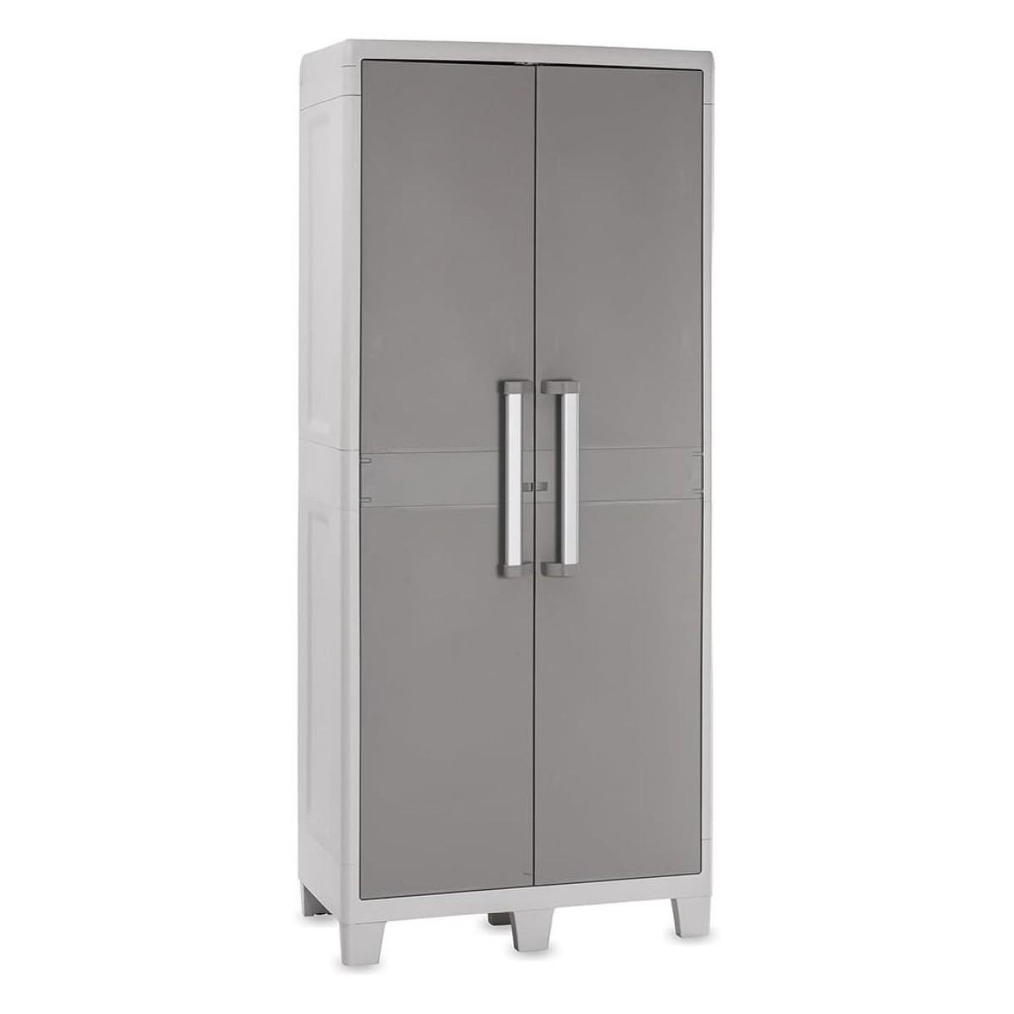Toomax Armoire de Rangement Haute Grise 78x49x182cm 120kg Résine étagères réglables Rangement Extérieur Interieur Garage Jardin TOOMAX
