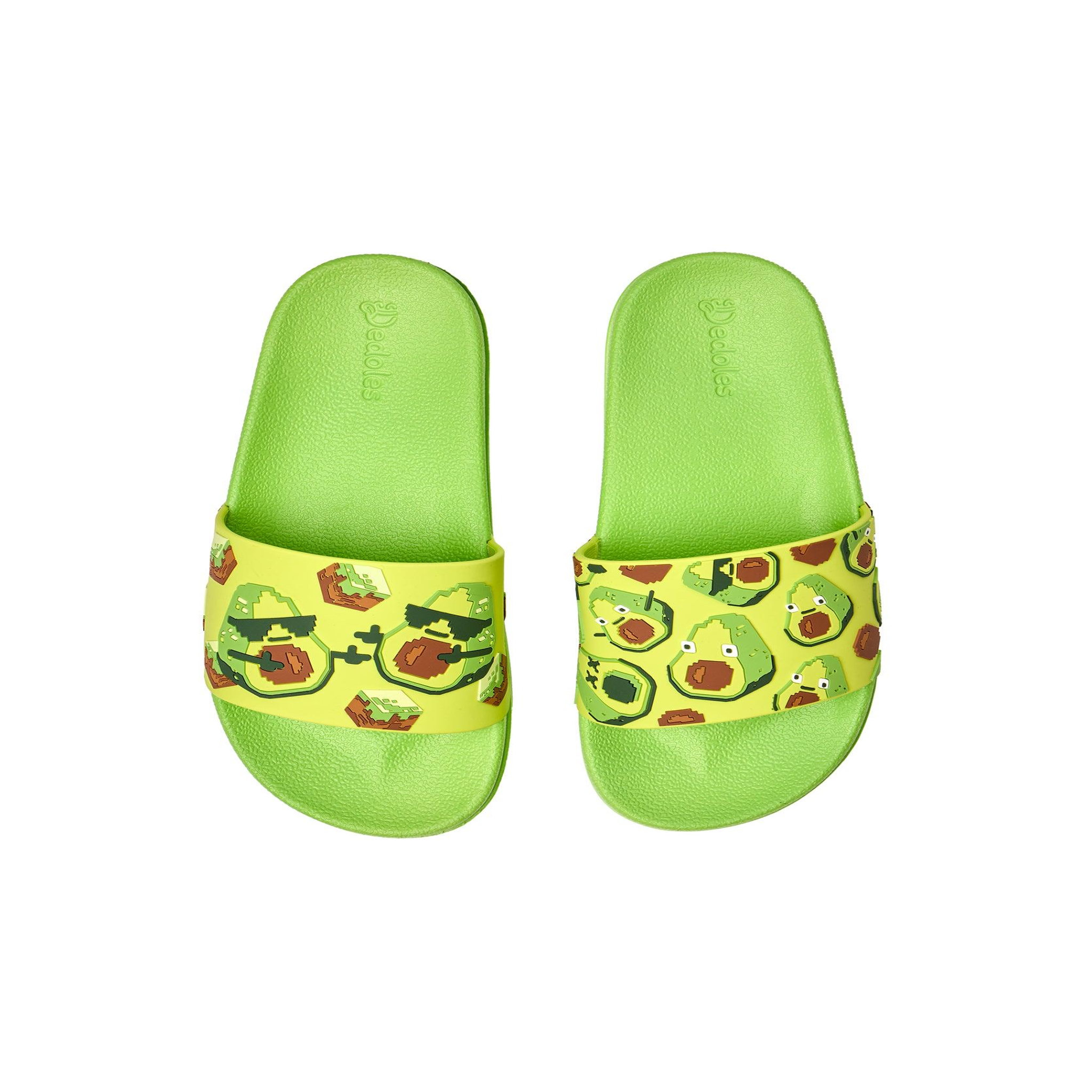 DEDOLES Claquettes avocats en pixels. Coloris disponibles : Vert