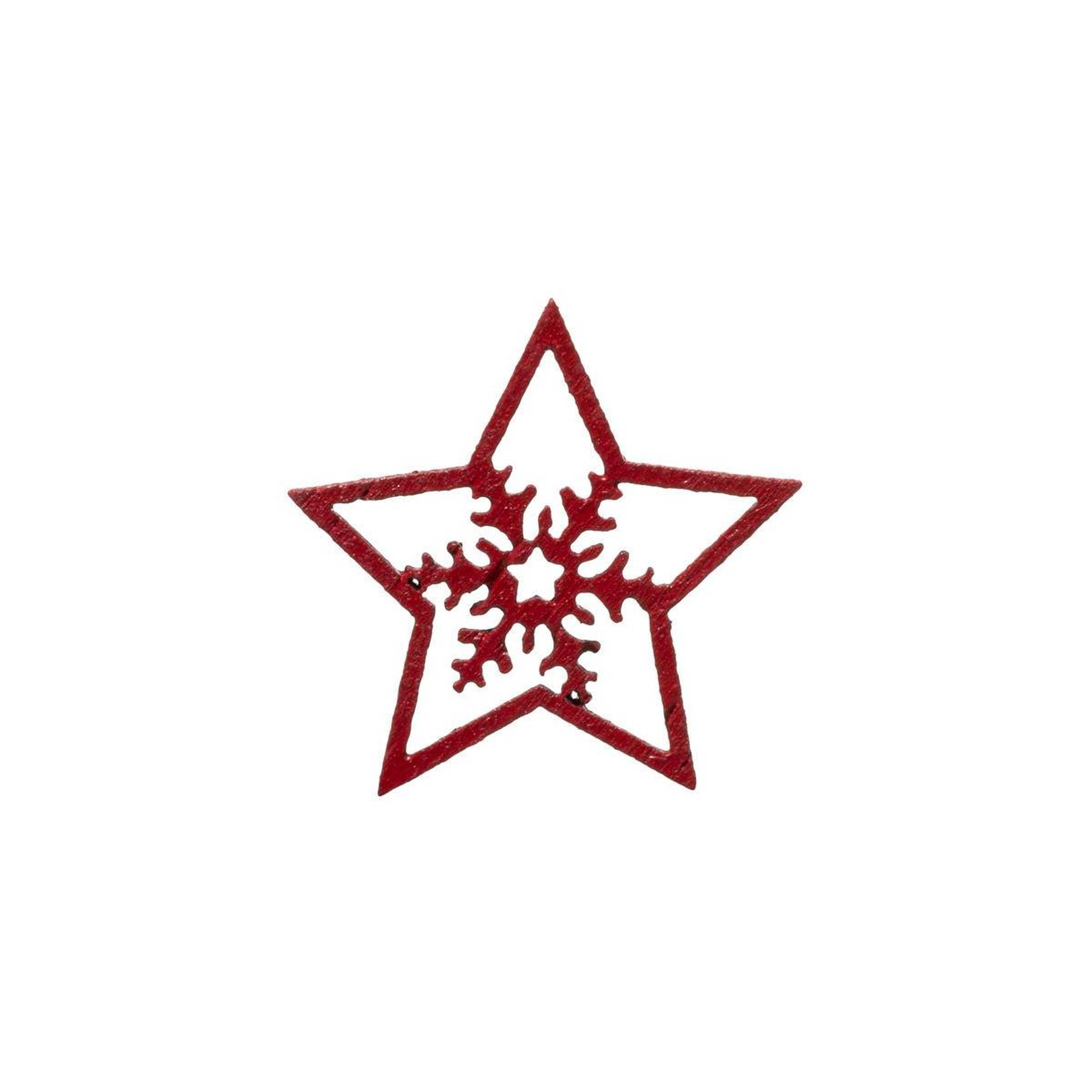 Voir la diapositive 2 : FEERIC LIGHT & CHRISTMAS Lot de 100 étoiles en bois  bocal  7cm rouge