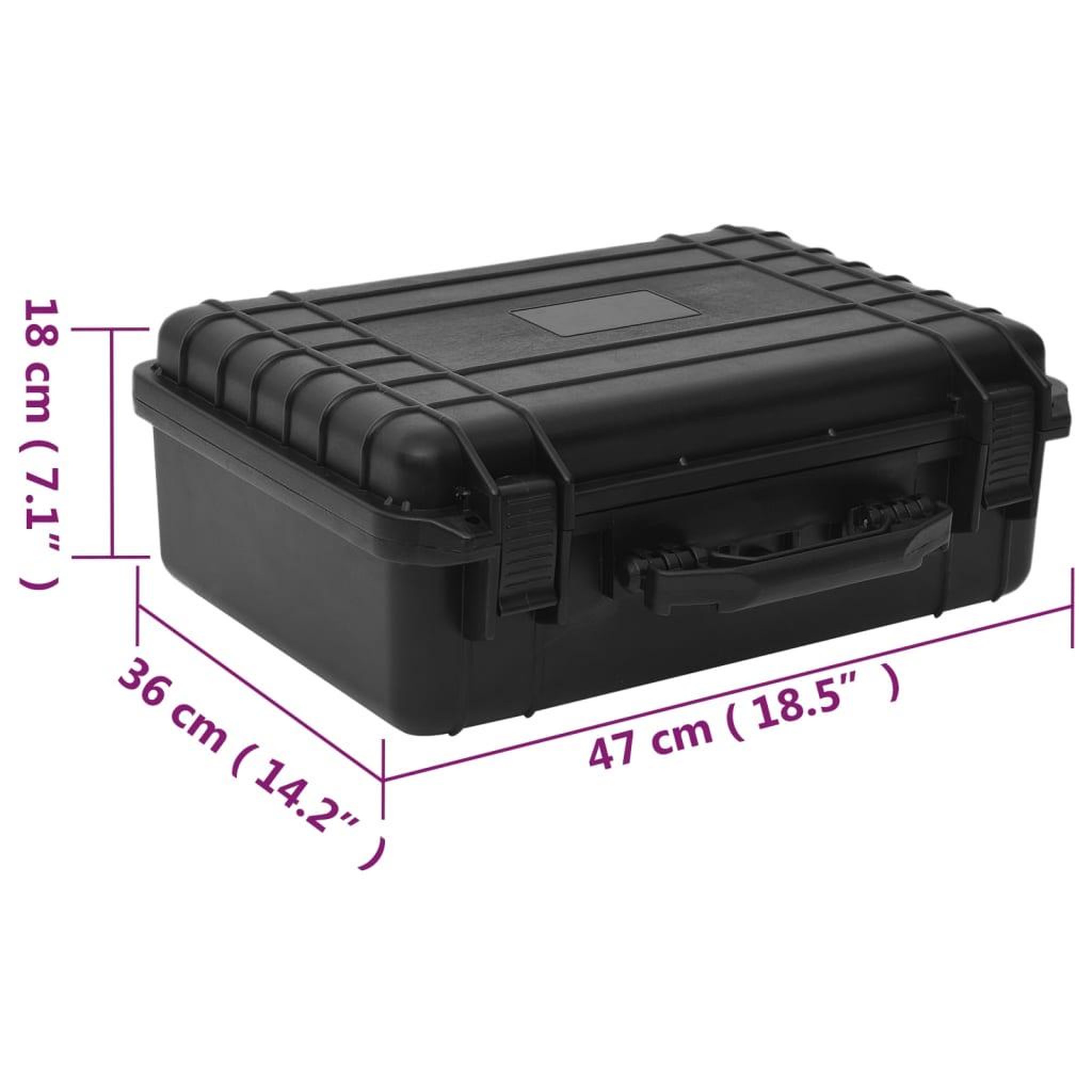 Voir la diapositive 6 : VIDAXL Valise de vol portable noir 47x36x18 cm pp