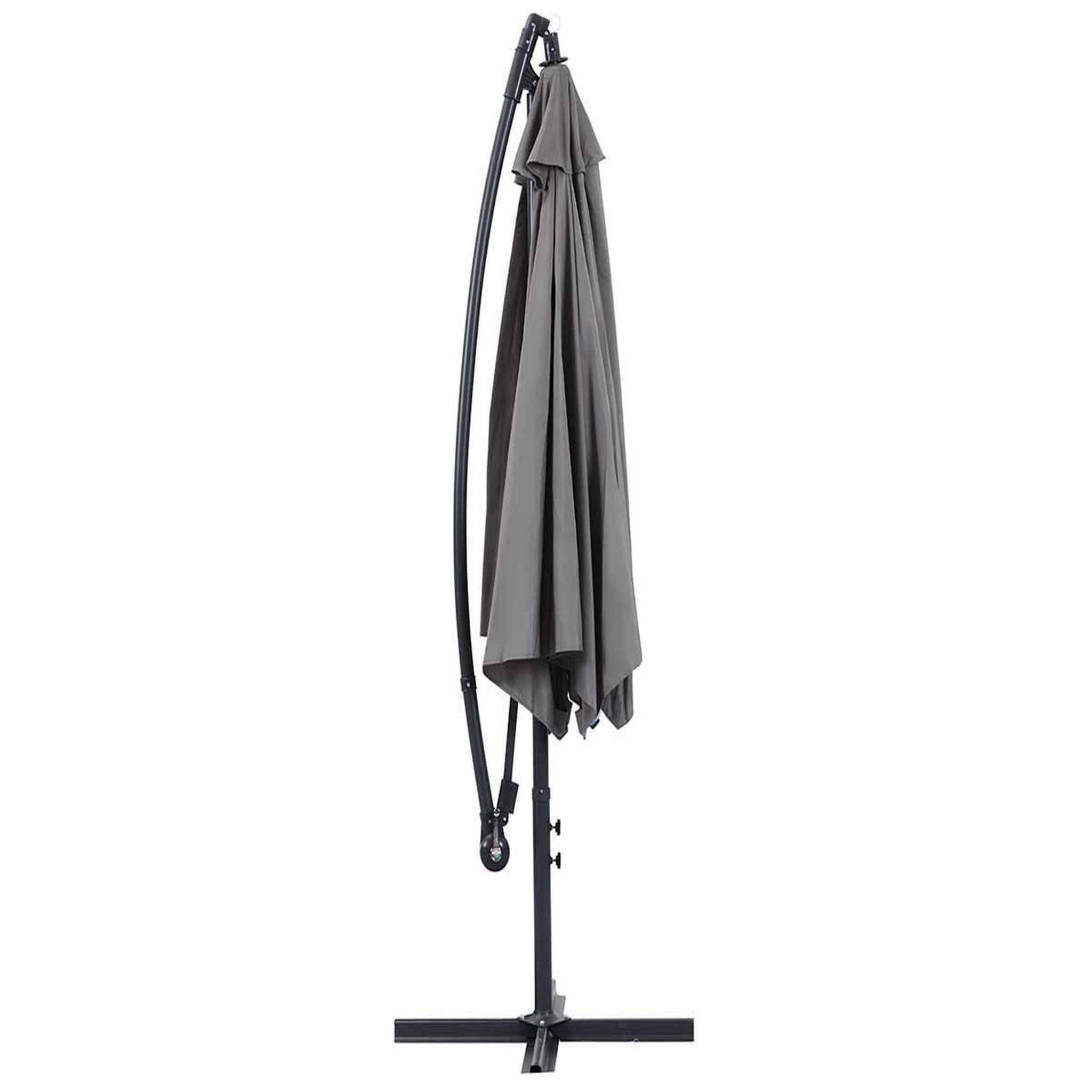 Voir la diapositive 2 : Habitat et Jardin Parasol jardin déporté alu  ilios  - rond - ø 3 m - gris