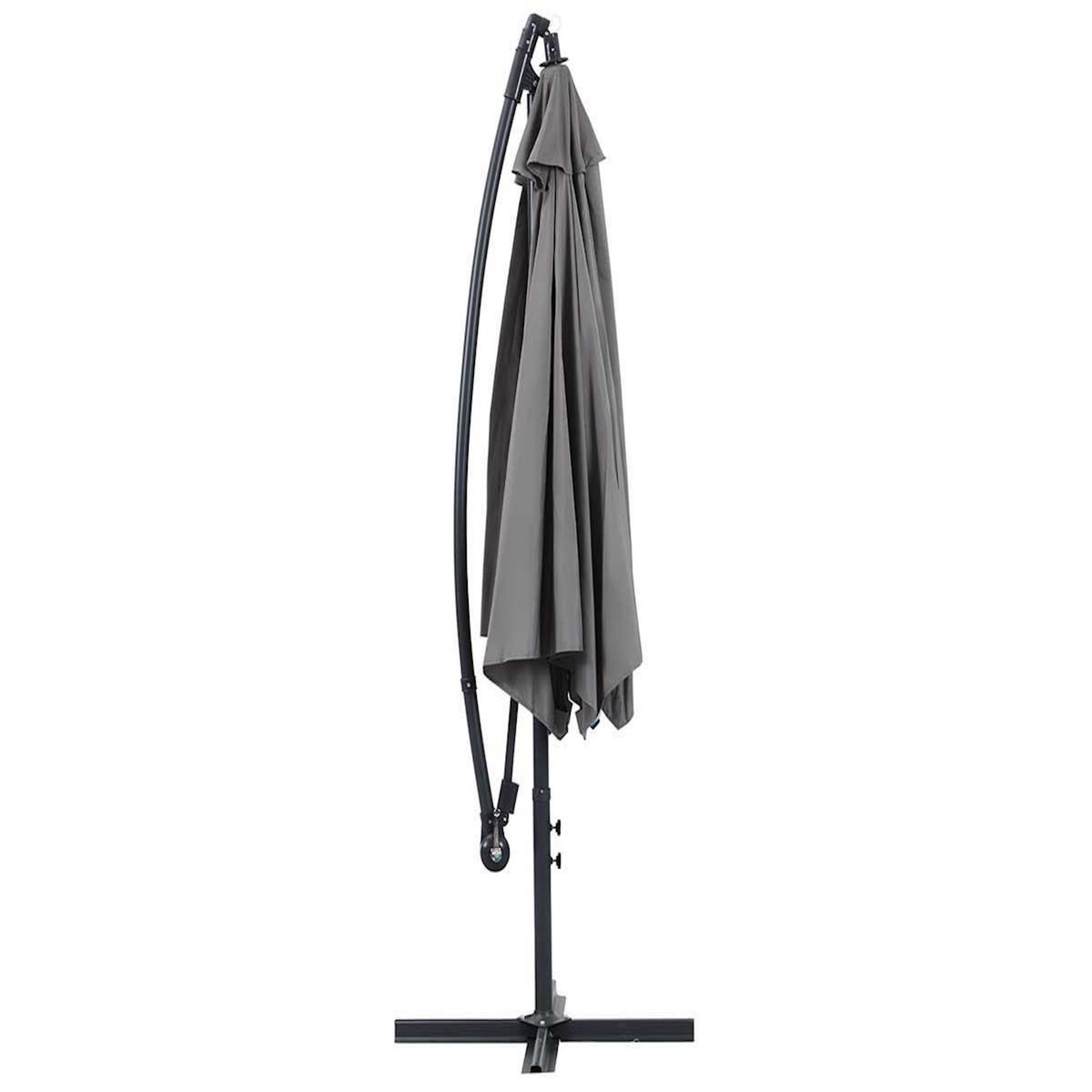 Habitat et Jardin Parasol jardin déporté Alu  Ilios  - Rond - Ø 3 m - Gris